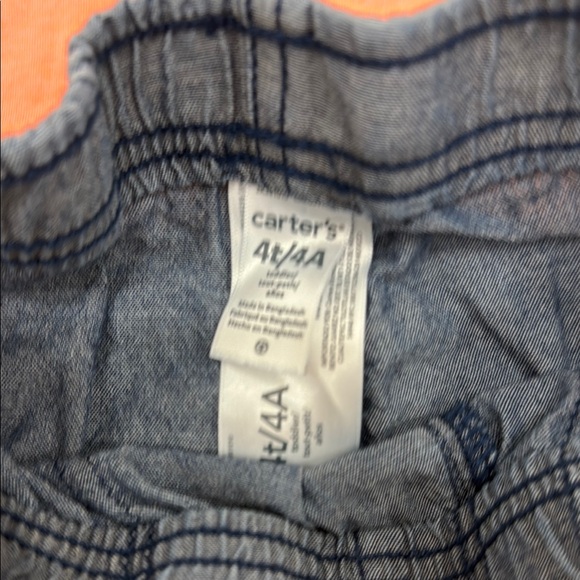 Carter's Orange Anchor tee and Blue Denim Shorts - Picture 2 of 4